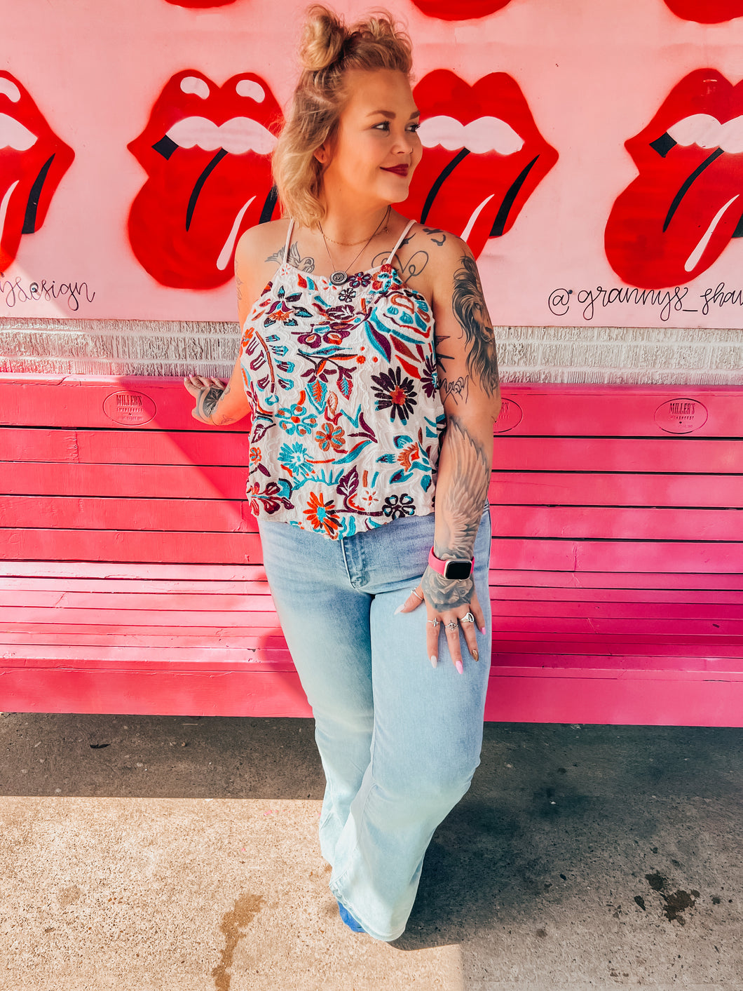 Floral Miranda Lambert Womens Top, 2XL