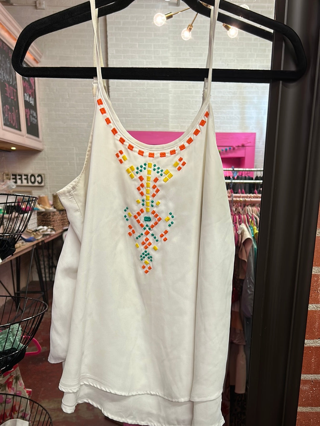 White Charming Charlie Womens Top, Medium