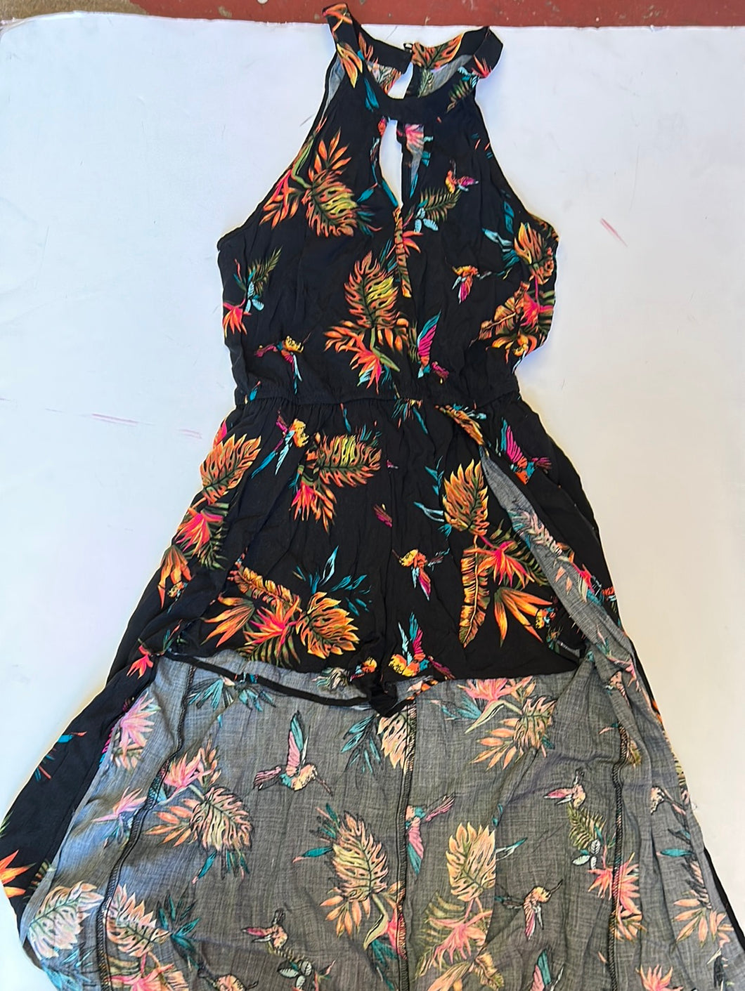 Black Pink Bulldog Romper, Medium