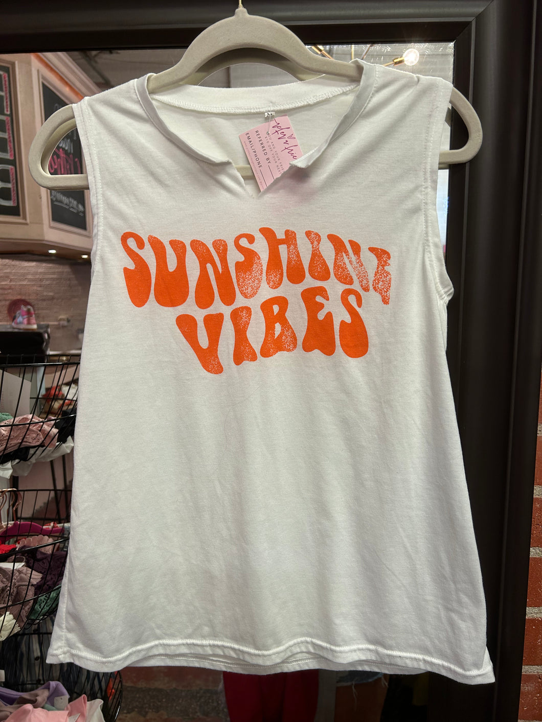 White Pink Bulldog Womens Top, Medium