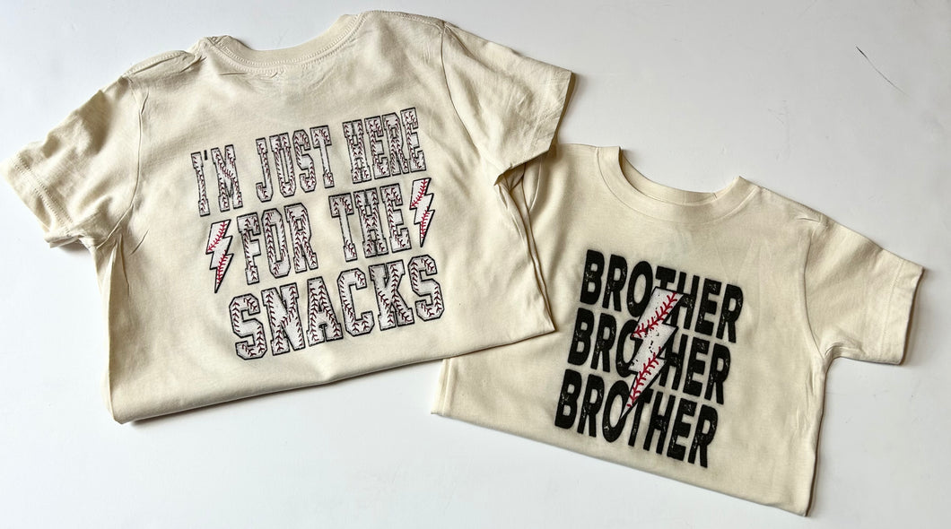 Just here for the snacks kids tee