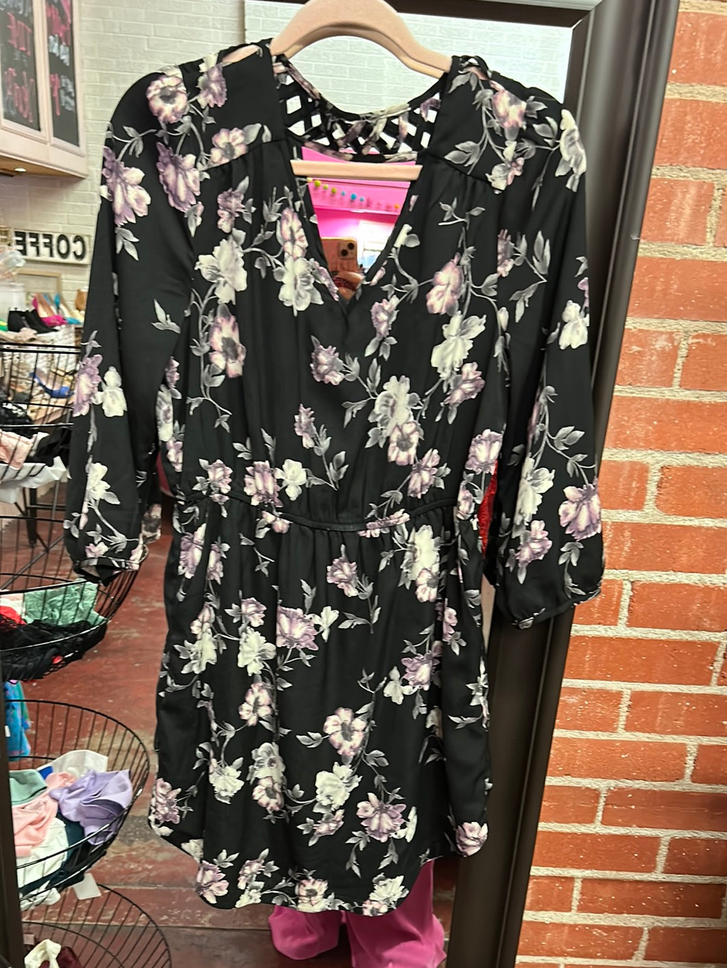 Floral skys are blue Womens Dress, Medium