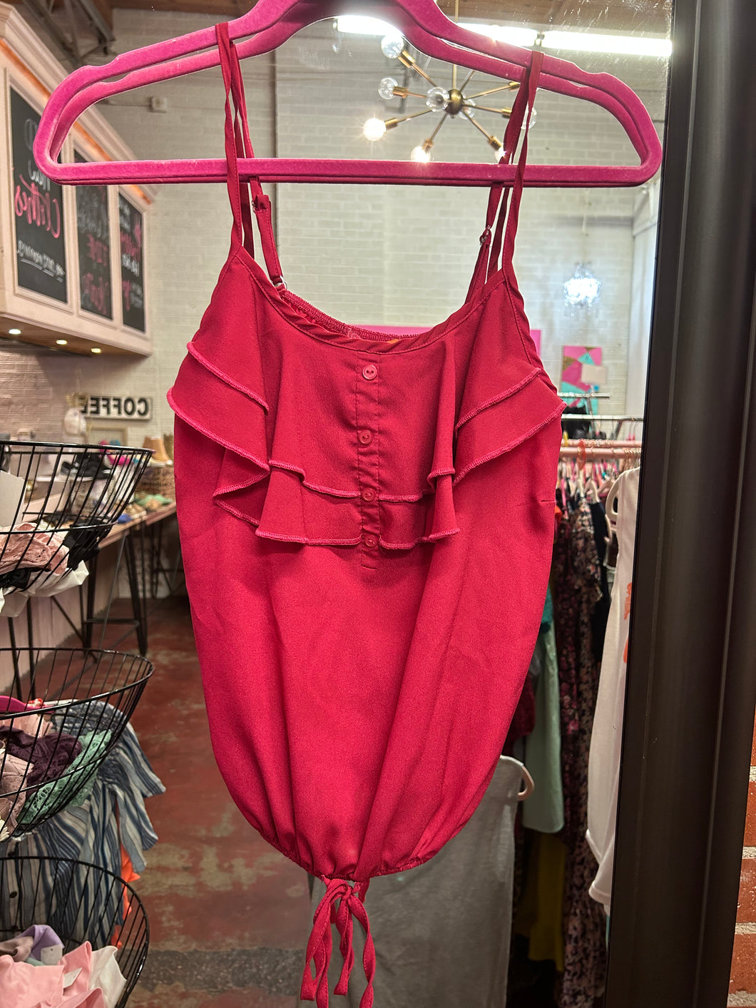 Maroon Catch my I Womens Top, Medium