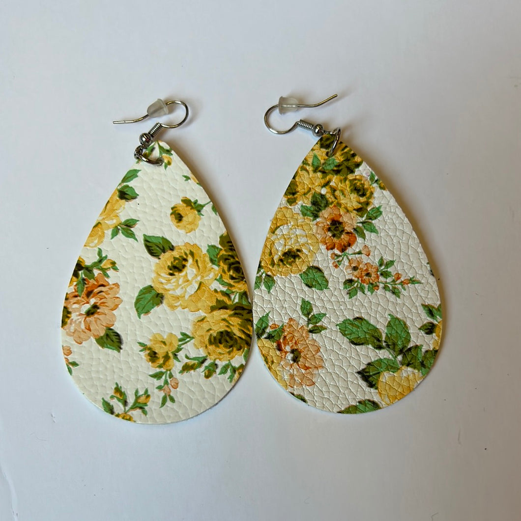 Floral Pink Bulldog Earrings