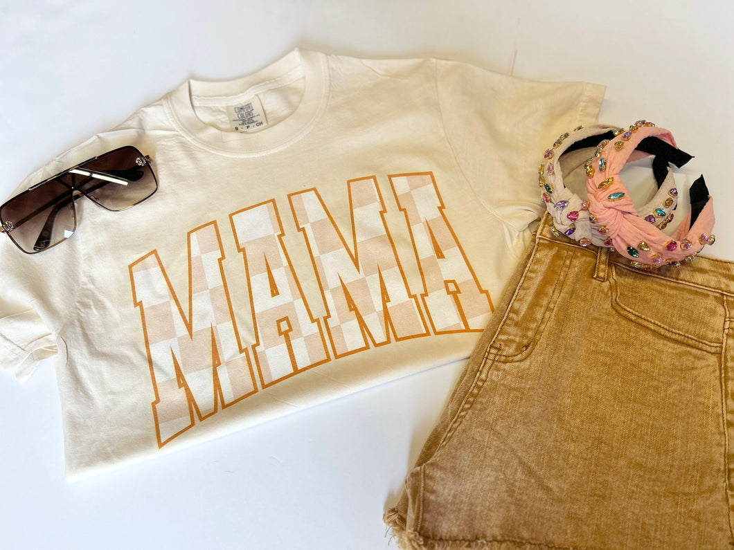 Mama neutral checkered design