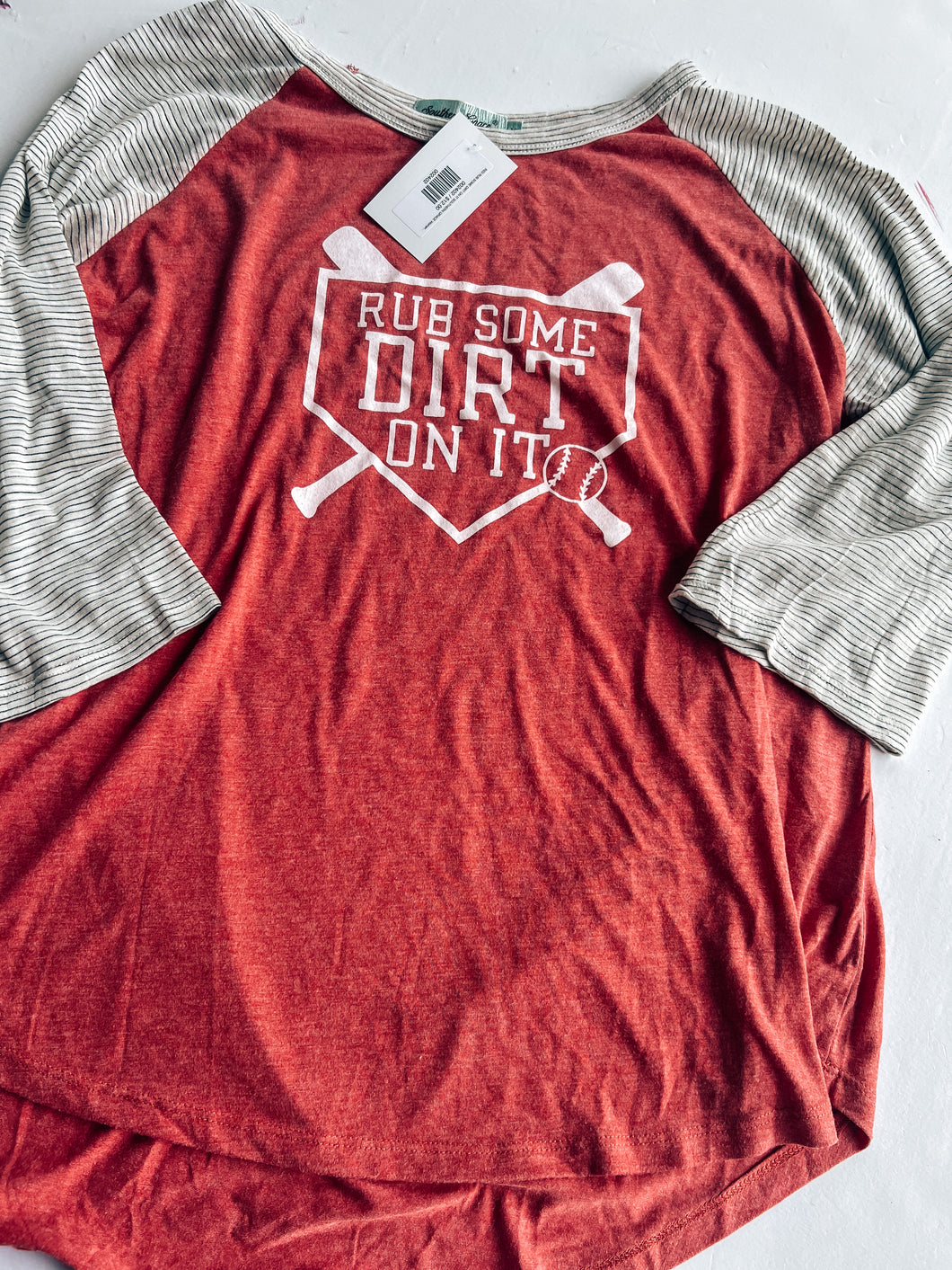RED RUB SOME DIRT ON IT SOUTHERN GRACE Womens Graphic Tee, XL
