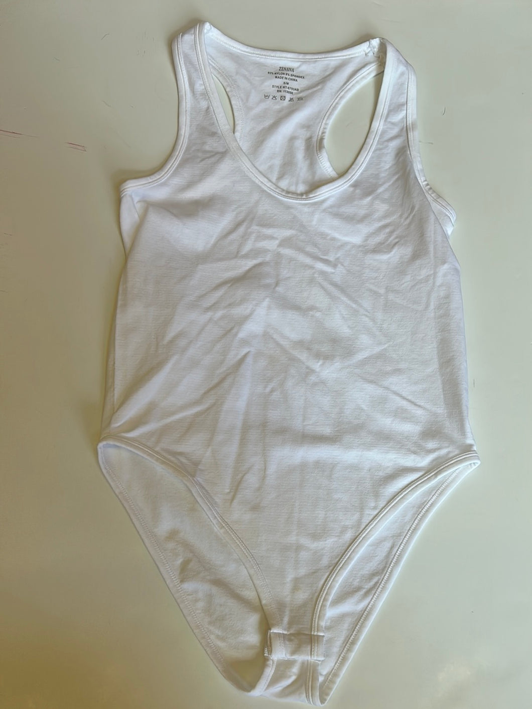 White Zenana Bodysuit, S/M