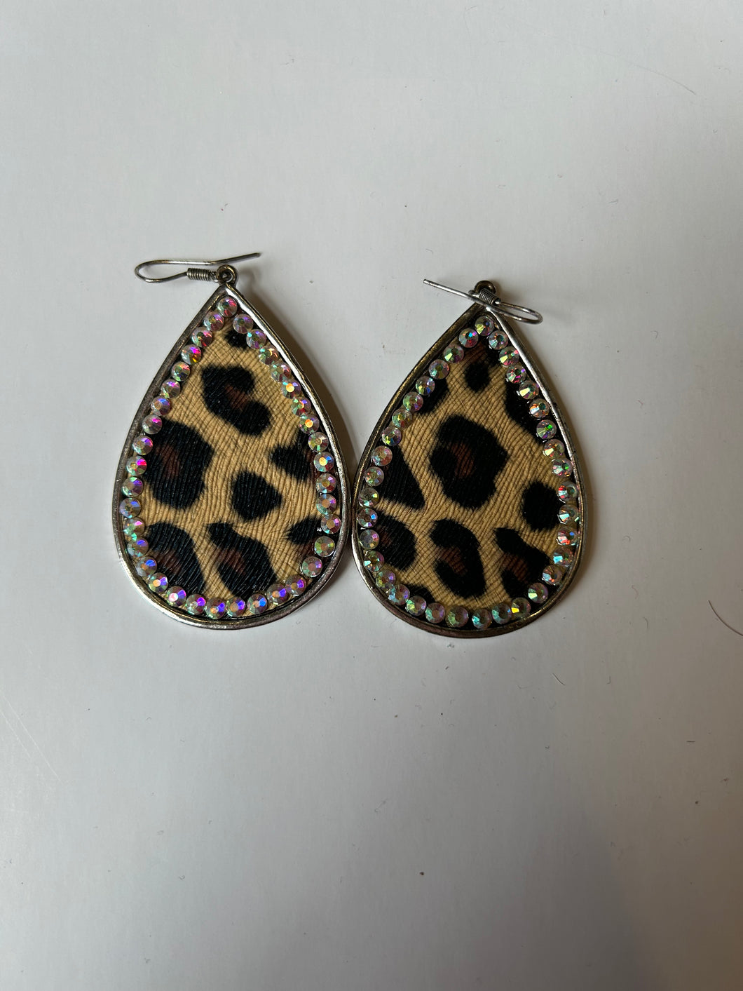 Leopard with Rhinestone Pink Bulldog Earrings