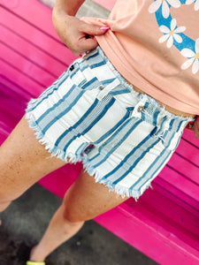 High Rise Stripe Shorts