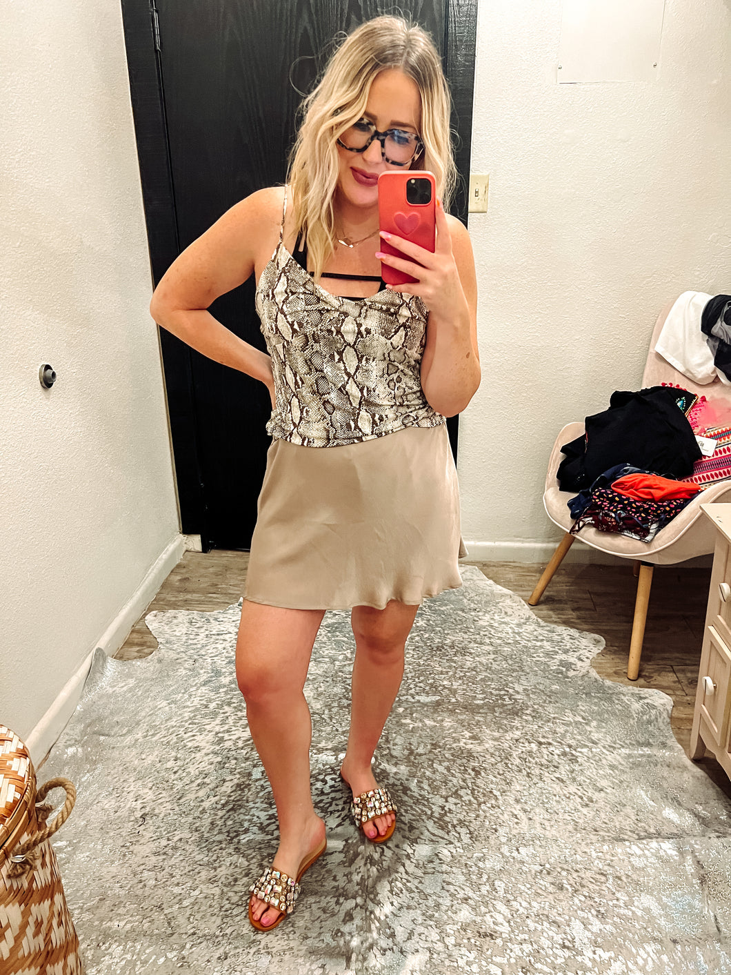 Taupe Wishlist Appearl Skirt, Large