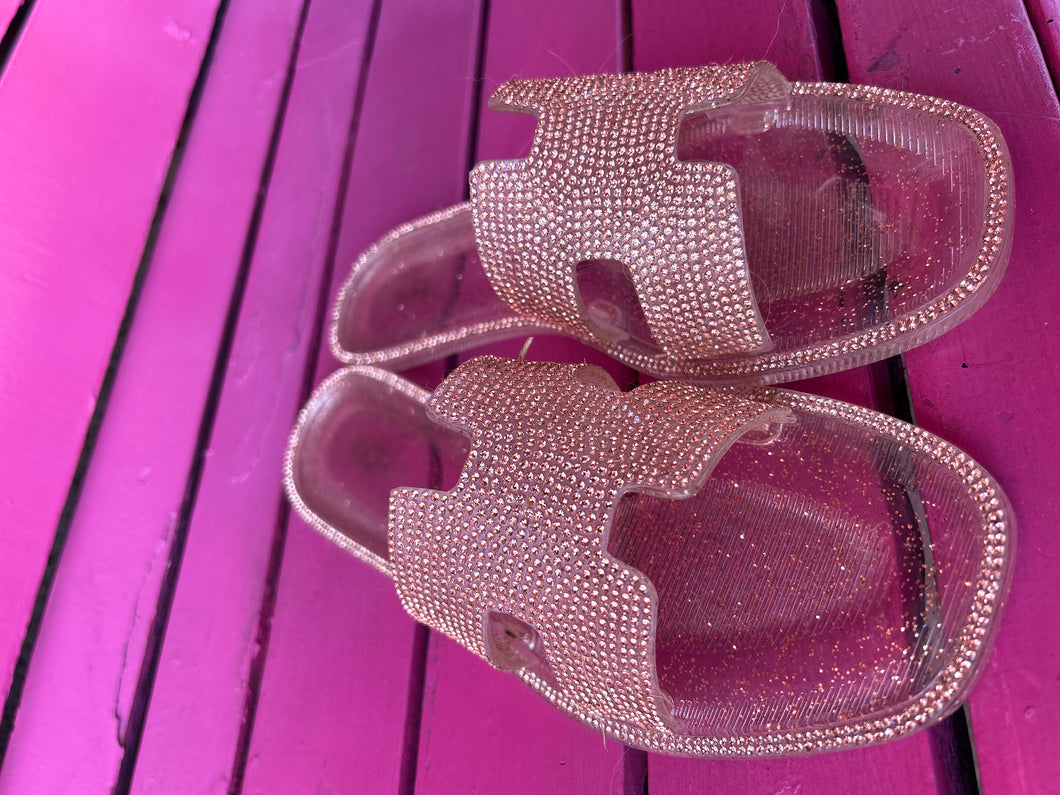 Gold Rhinestone Steven Shoes, 10