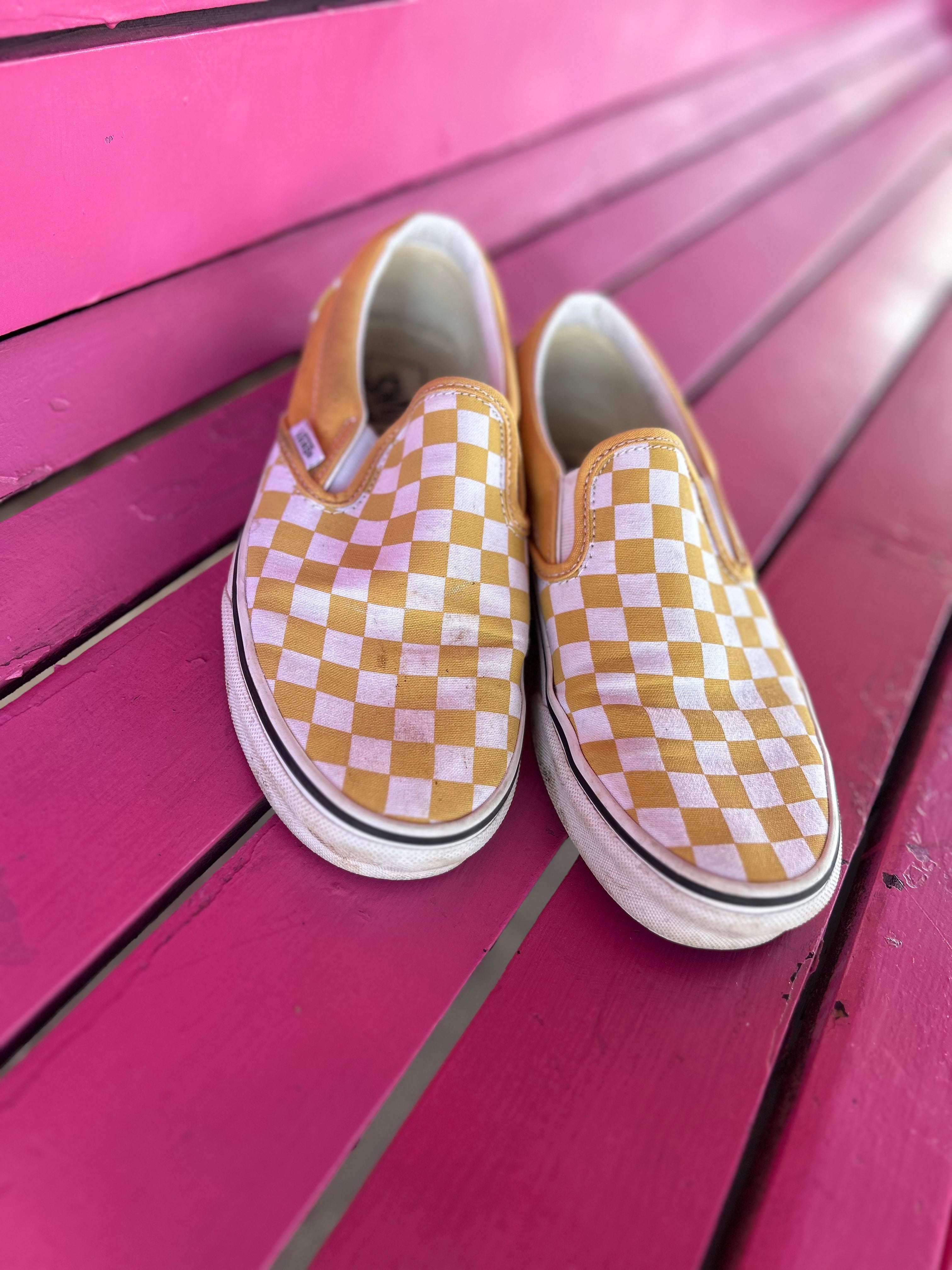 Yellow checkered vans Shoes,