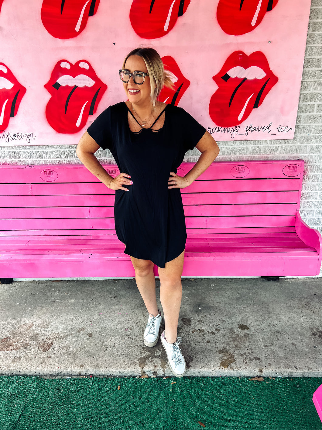 Black blossom Womens Dress, XL