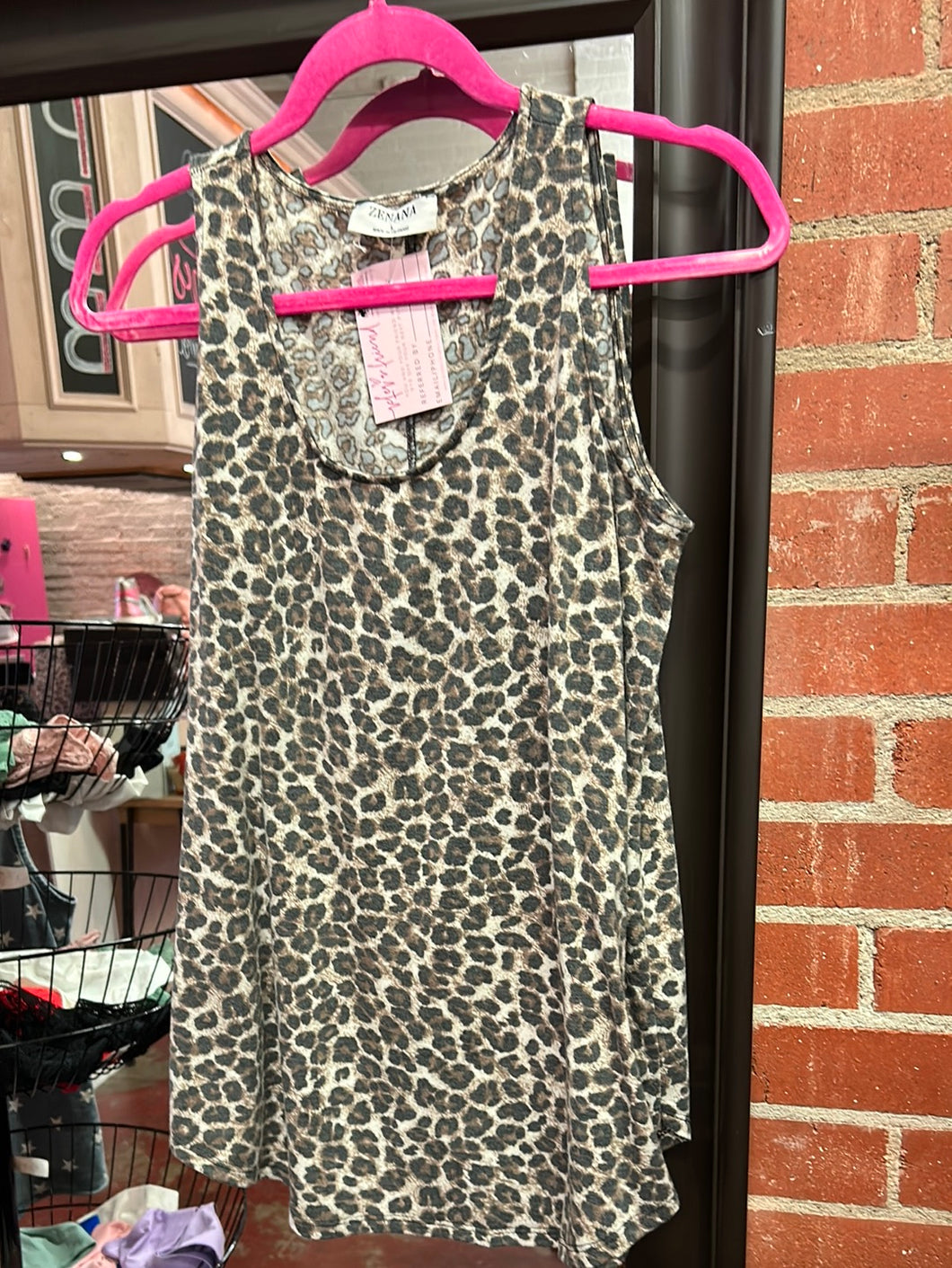 Leopard Zenana Womens Top, Large