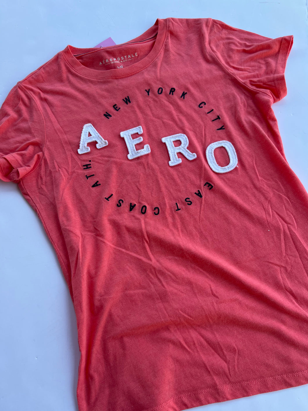 Coral Aerie Womens Graphic Tee, Large