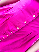 Load image into Gallery viewer, Satin Hot Pink Pearl button dress
