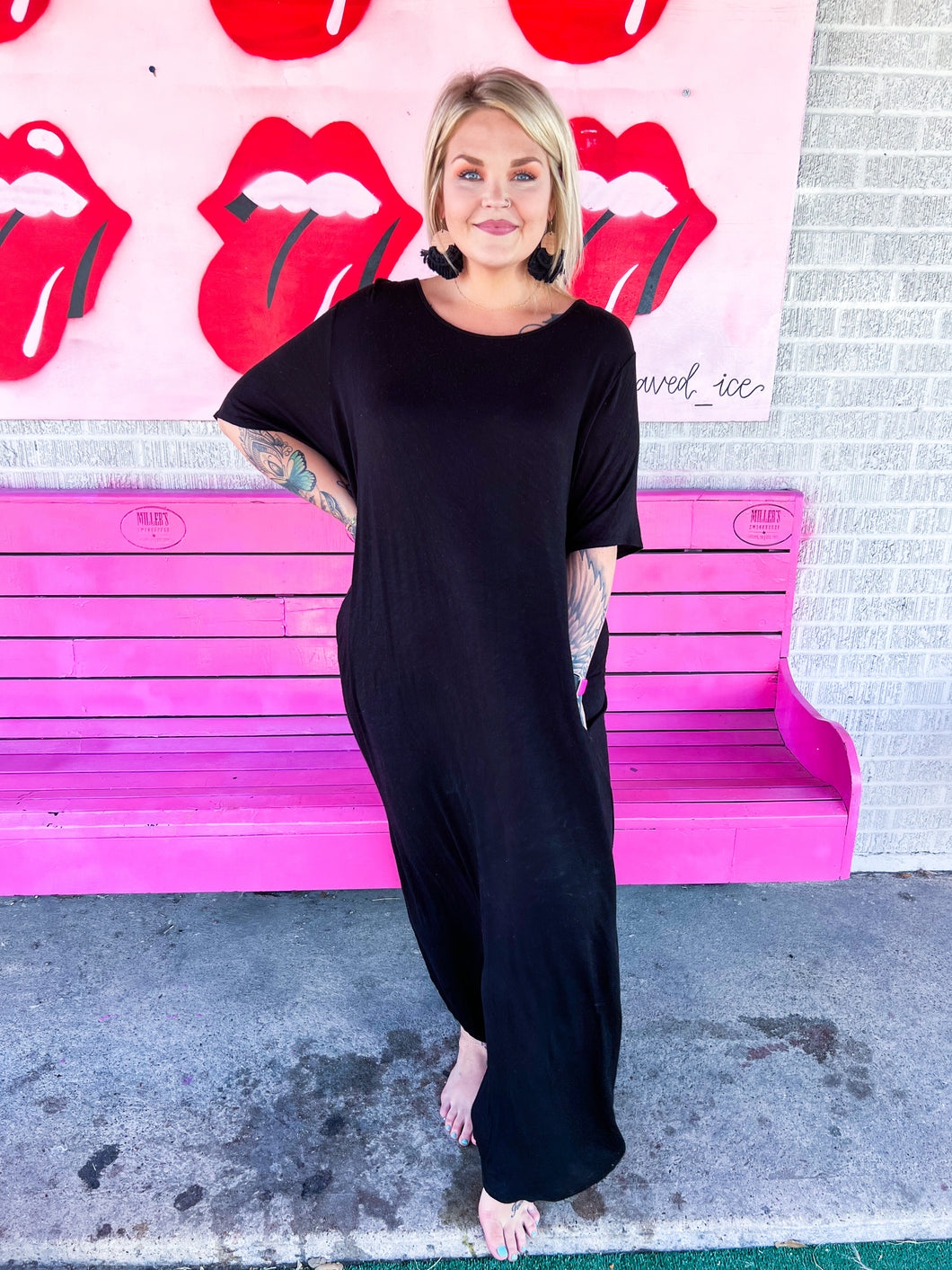 Black Hemish Womens Dress, 2XL