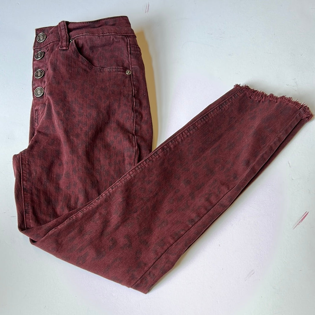 Maroon leopard KanCan Jeans, 3