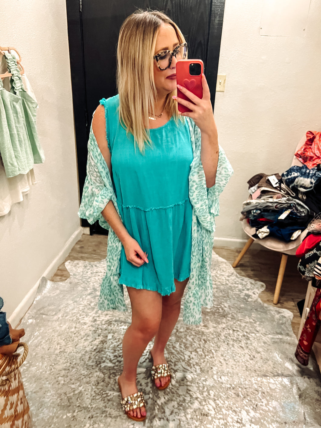 Turquoise Umgee Womens Top, XL