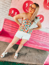 Load image into Gallery viewer, Patchwork one shoulder Ruffler Floral Top
