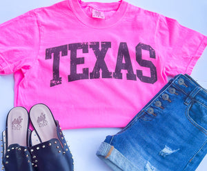 Neon Pink TEXAS graphic tee