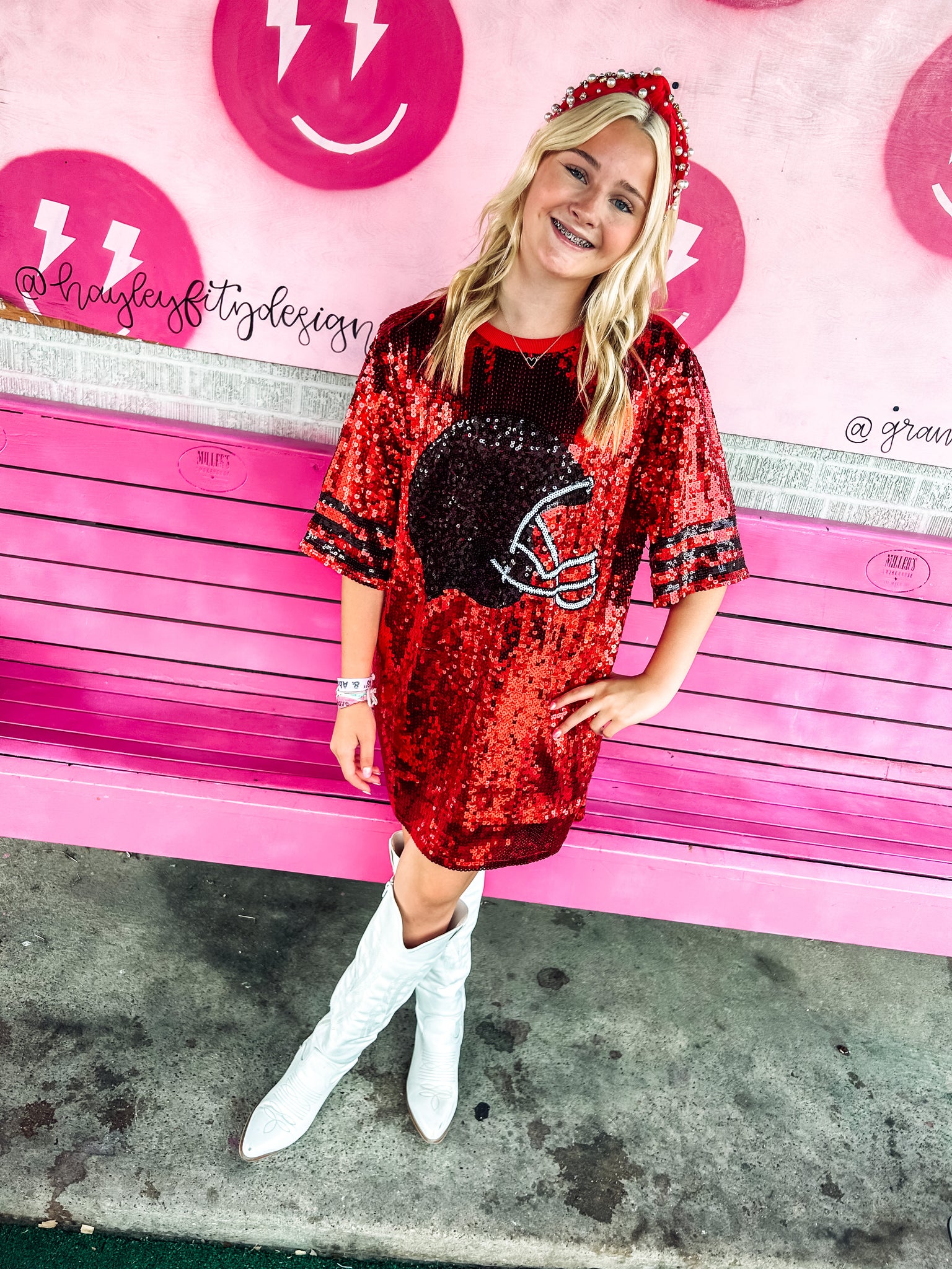 red sequin game day dress Game Day Sequin Mini Dress