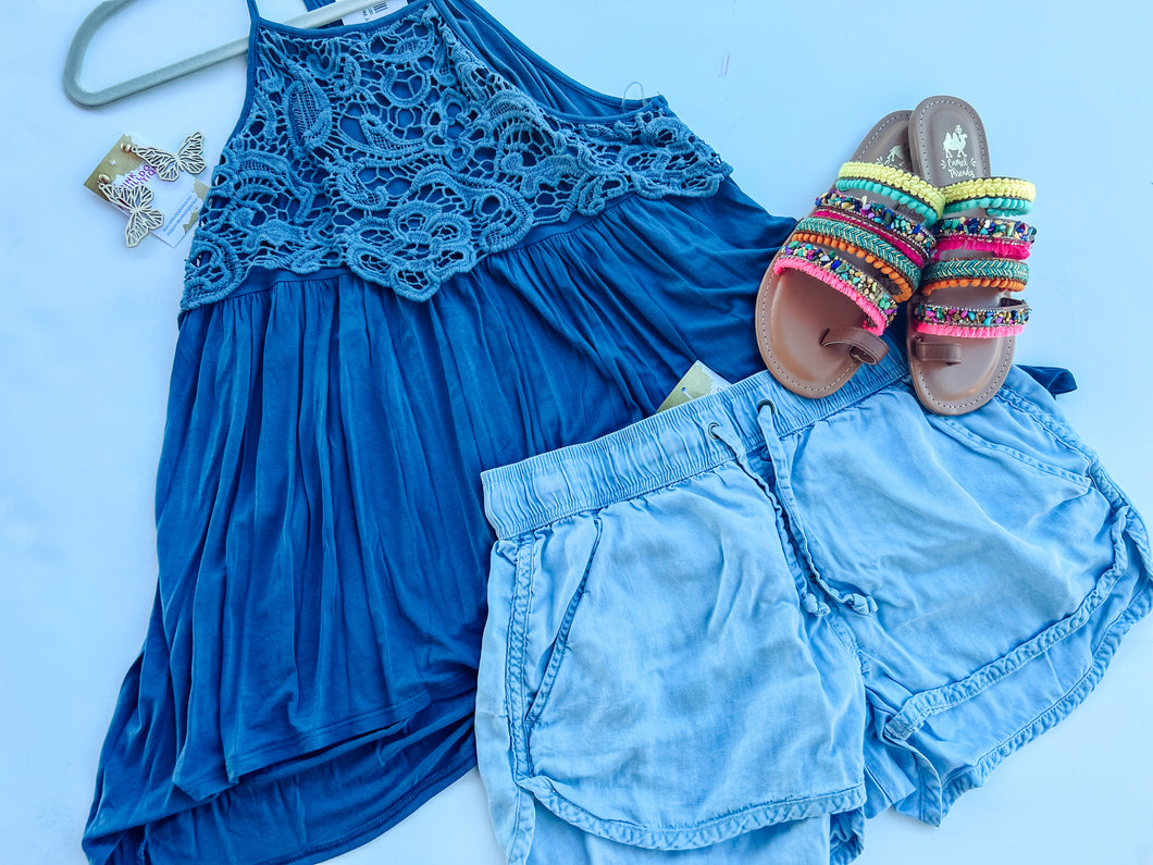 Blue CY Womens Top, Medium