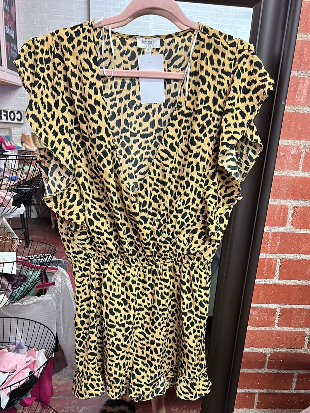 Leopard Umgee Romper, Medium