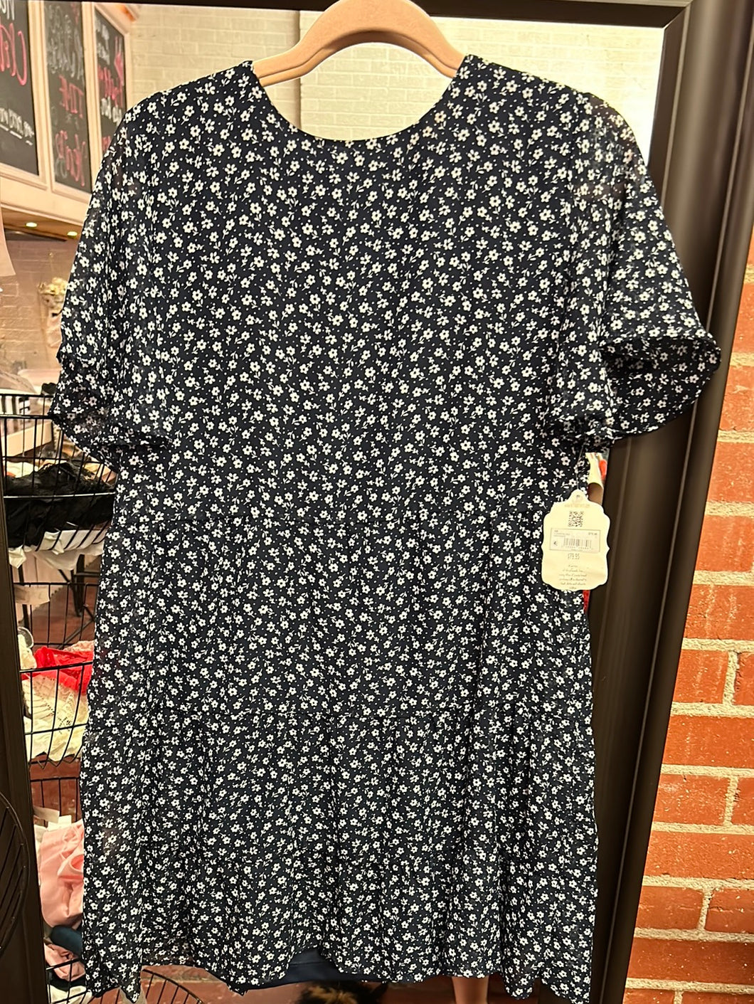 Navy Floral Altr'd State Womens Dress, Medium