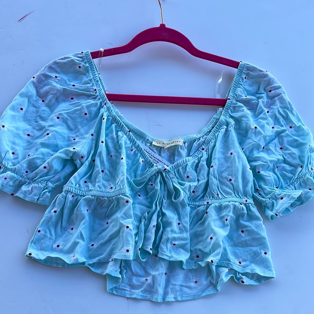 mint with flowers la hearts Womens Top, XS