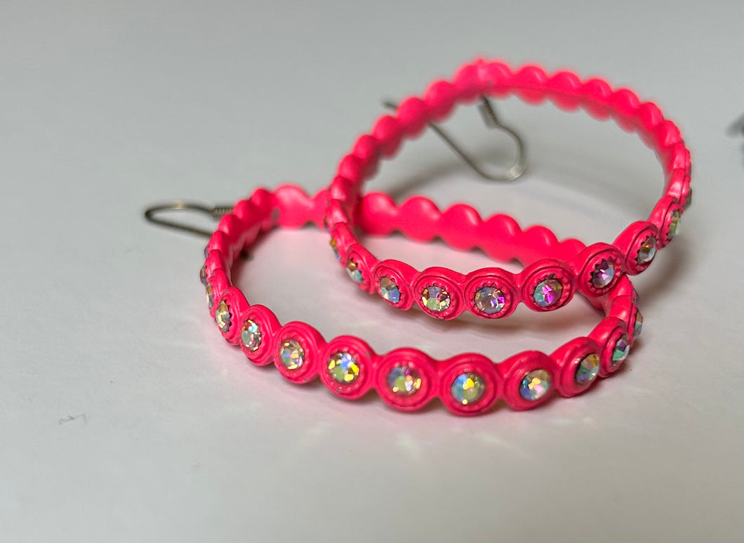 Hot pink Pink Bulldog Earrings