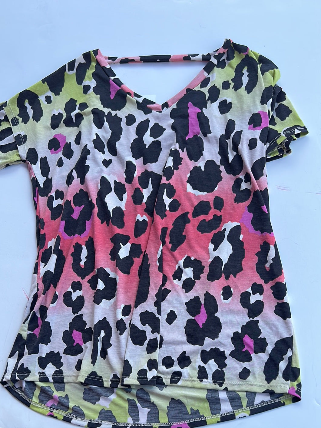 Leopard sew in love Womens Top, Small