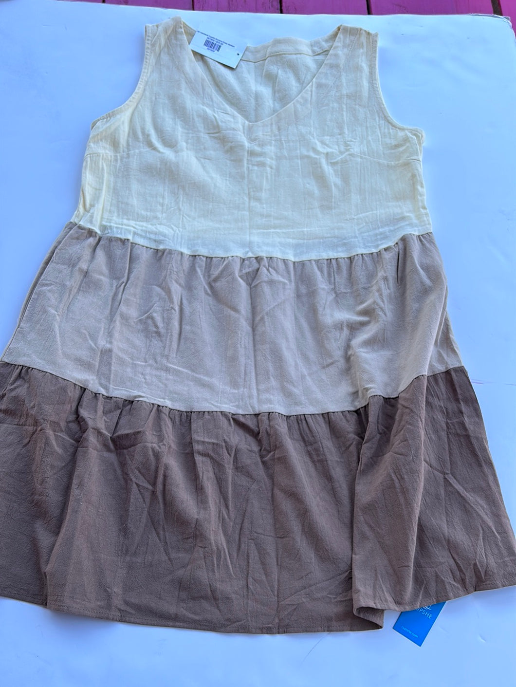 tan colorblock Cupshe Womens Dress, Medium