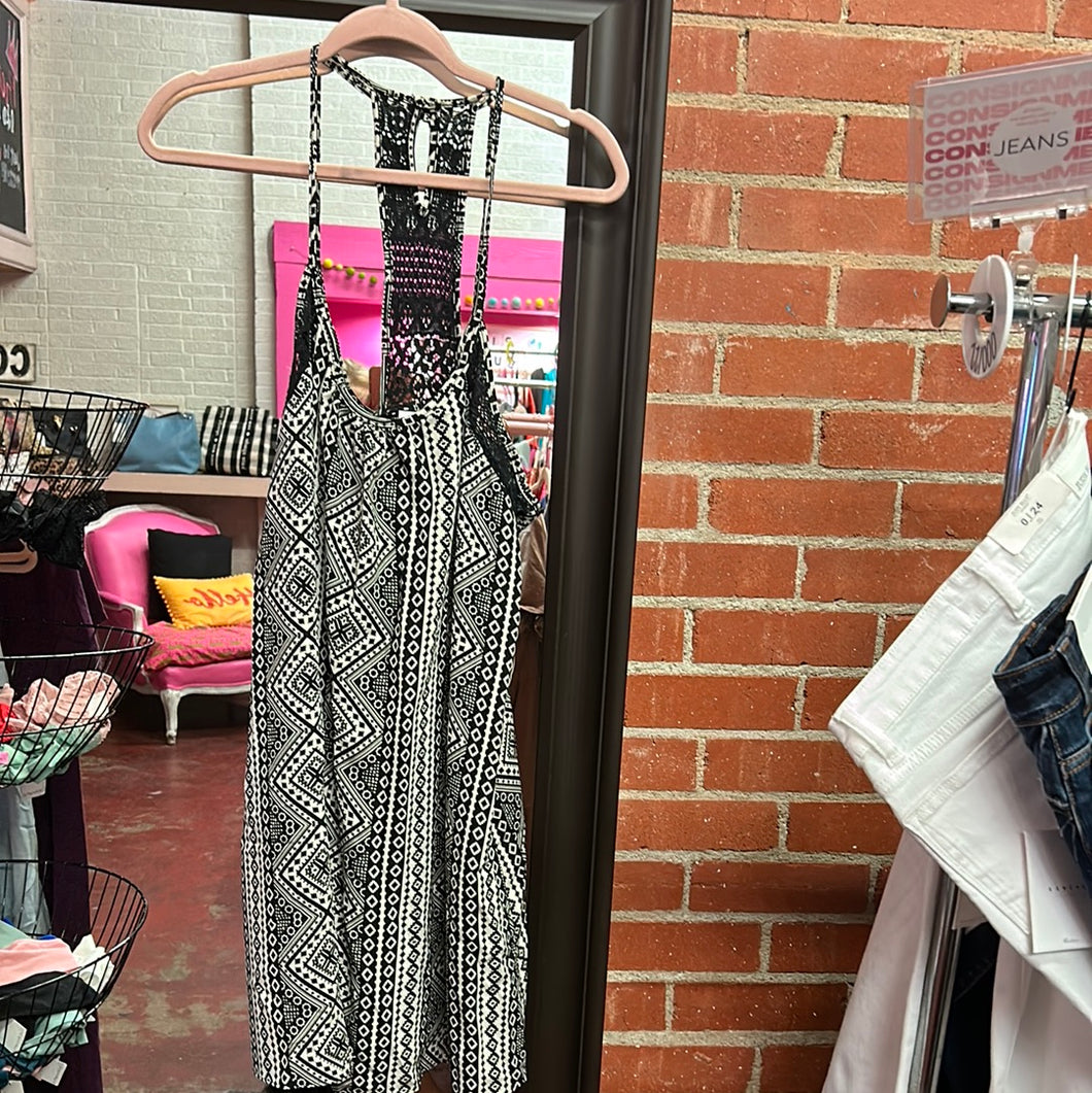 white/black Pink Bulldog Womens Dress, Large