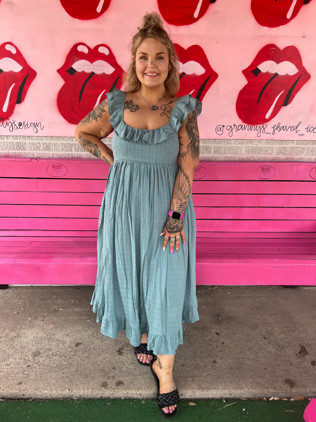 Blue Entro Womens Dress, Large