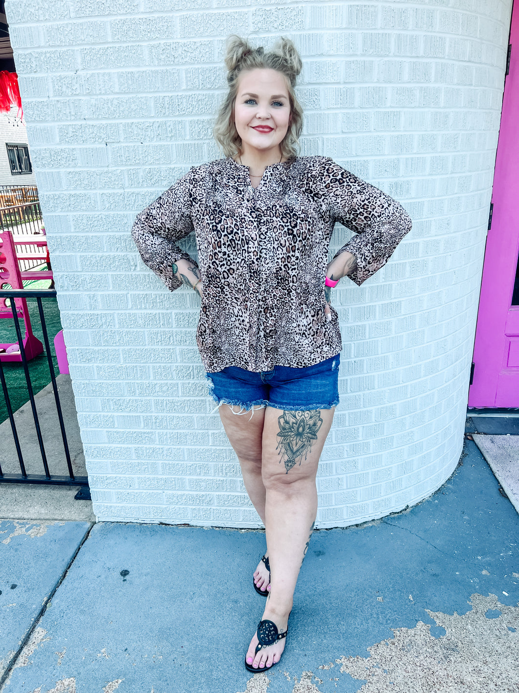 Leopard Investments Womens Top, Large