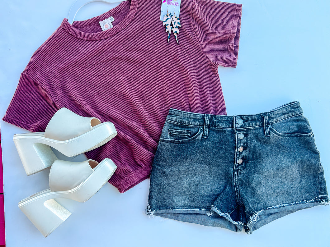 Maroon Live in the moment Womens Top, Medium