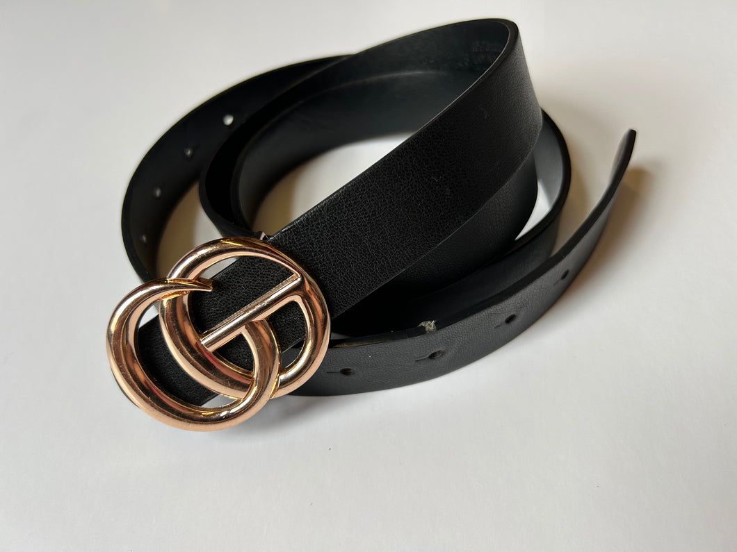 Black Pink Bulldog Belt, Plus Size