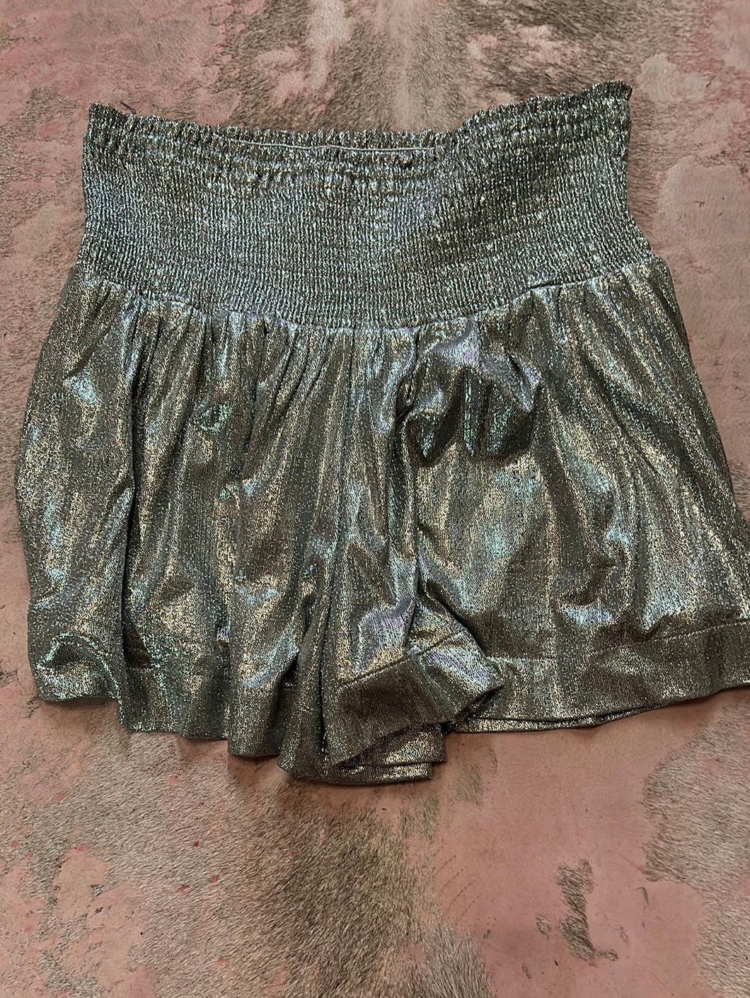 Silver glitter TCEC Shorts, Medium