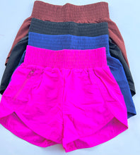 Load image into Gallery viewer, Windbreaker smocked waist running shorts
