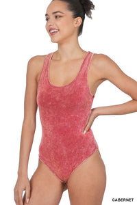 Acid Wash Tank Racerback Bodysuit