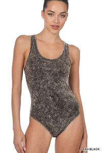 Acid Wash Tank Racerback Bodysuit