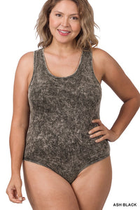 Acid Wash Tank Racerback Bodysuit
