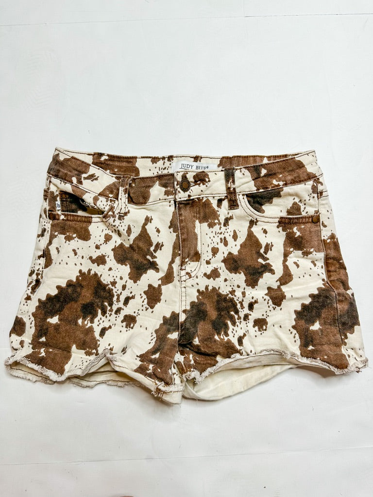 Cow print Judy Blue womens shorts, Medium