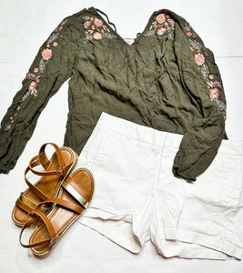 Hunter Green Knox Rose Womens Top, Large