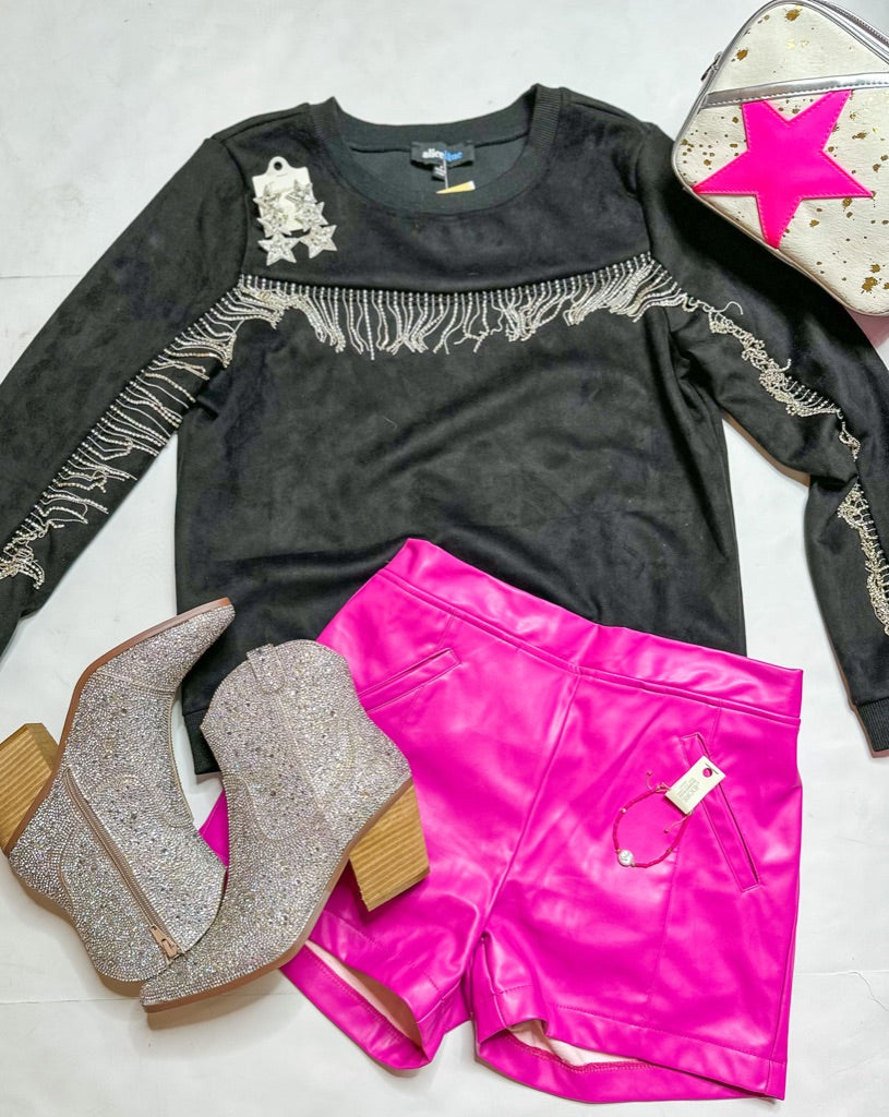 Pink Crazy Train Shorts, Medium