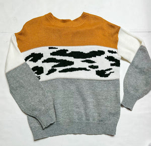 Leopard Wild Feathers Sweater, Small