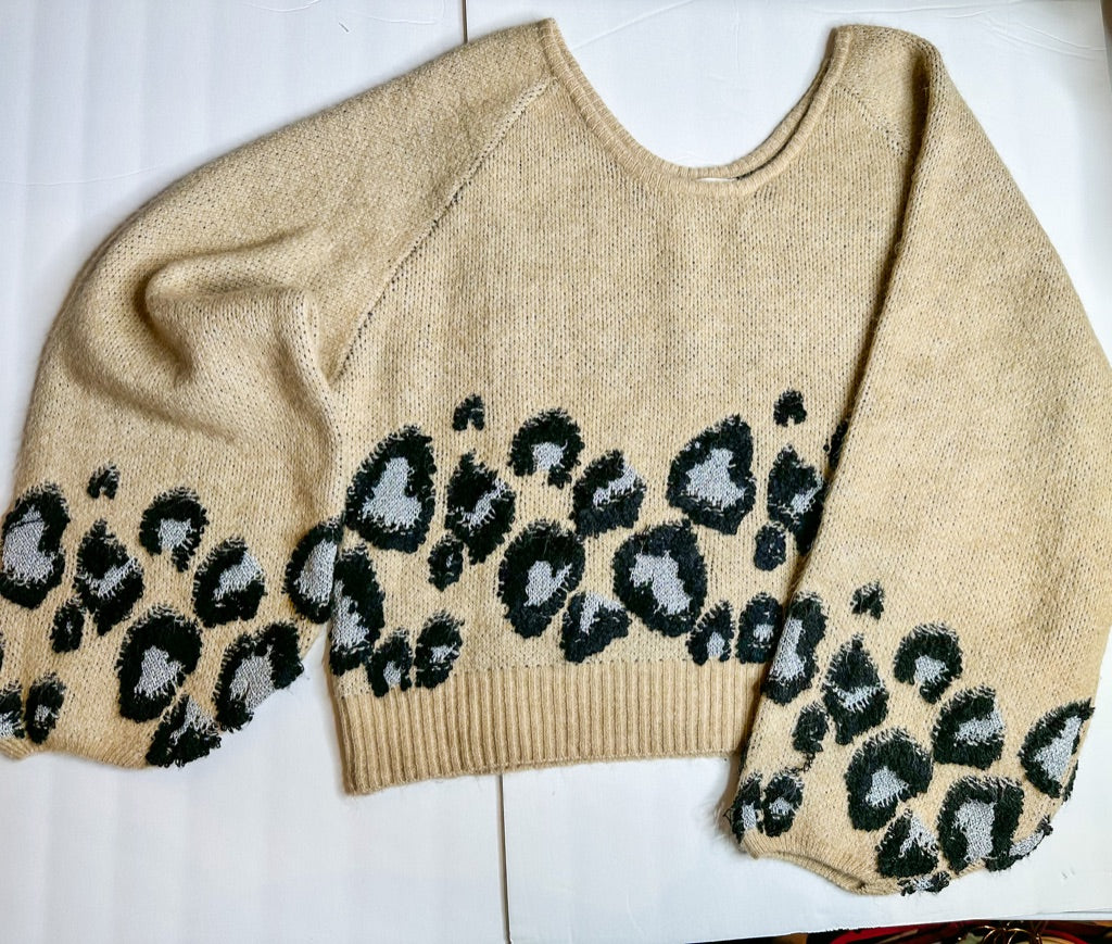 Leopard Adora Sweater, Small