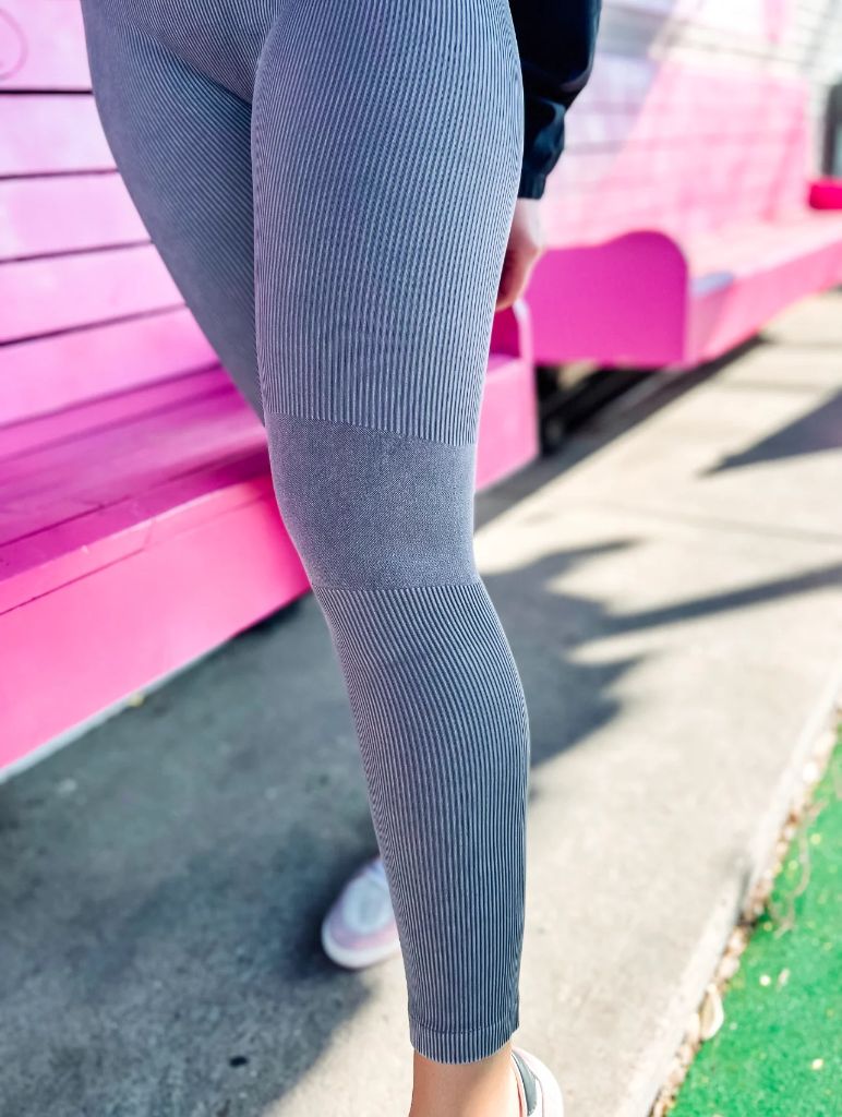 Gray Mono B Leggings, Medium