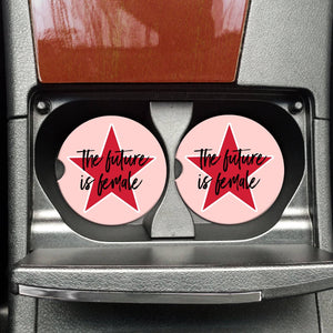 Mugsby - The Future Is Female Car Coasters